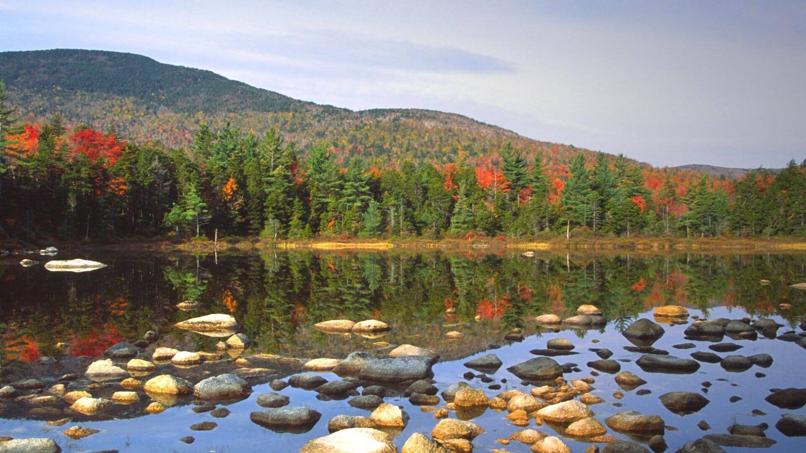 Autumn color over a New Hampshire lake